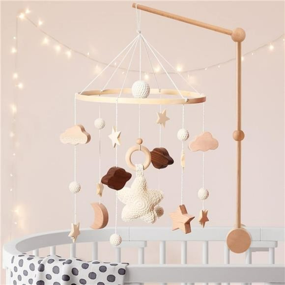 Boho Baby Mobile,Mobile for Crib, Neutral Baby Crib Mobile ,Handmade - Picture 1 of 7